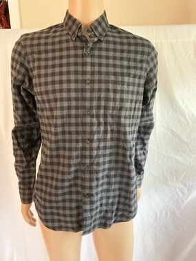 J. Crew Men's Black and Gray Gingham Button-Down Shirt NWT